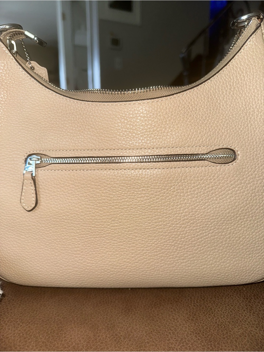 Coach Pebbled Leather Hobo Bag in Beige-Tan - Picture 12 of 12